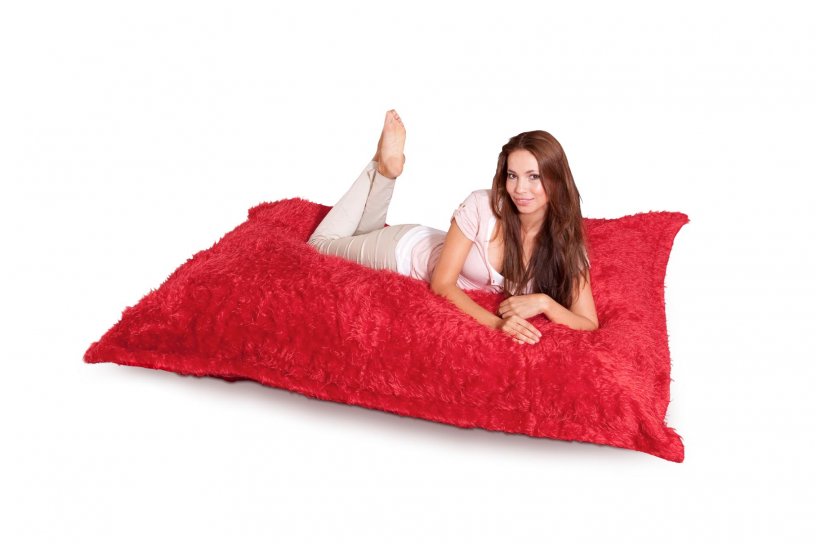 Sitzsack Flokati Feuer-Rot