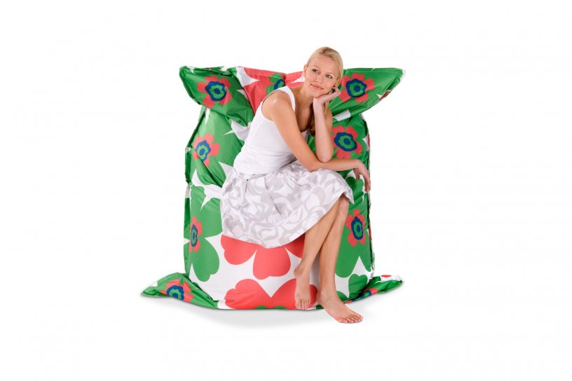 Sitzsack Floralia Grün-Rot