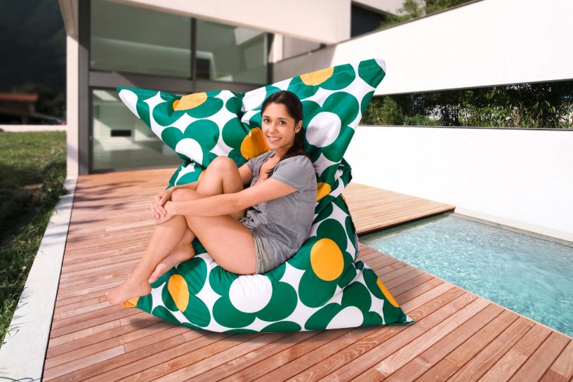 Sitzsack Nightflower Grün-Gelb