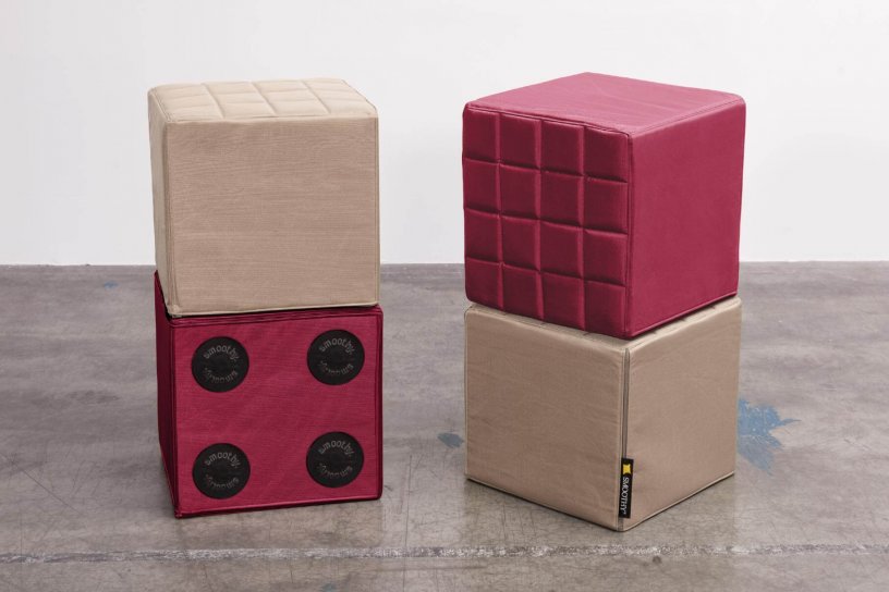 Sitzwürfel Cube Bordeaux-Rot