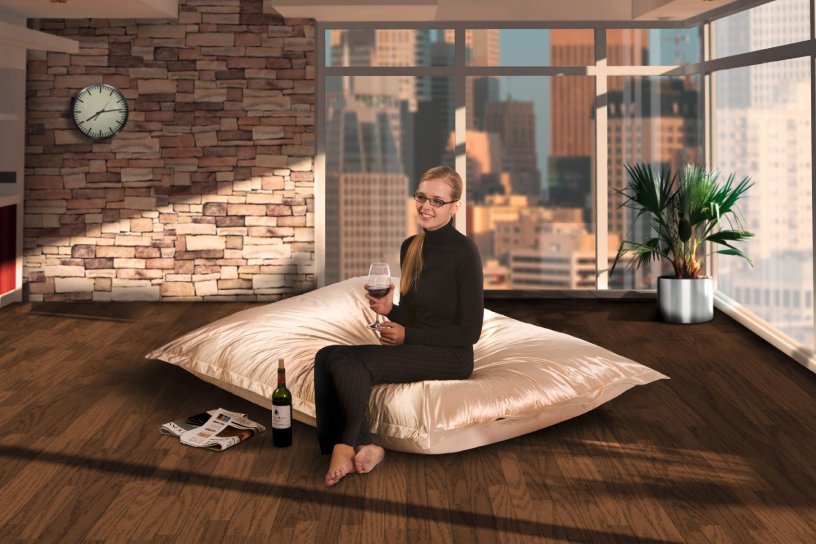 Sitzsack Metallic Weißgold