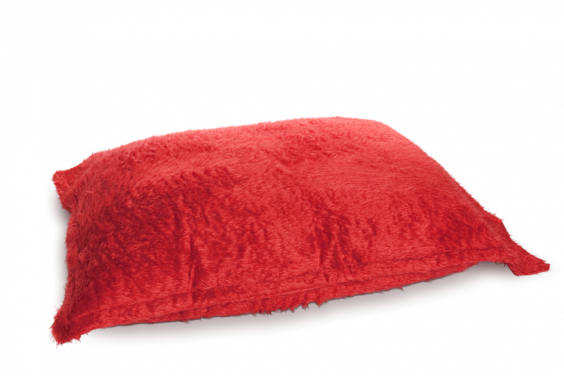 Sitzsack Flokati Feuer-Rot