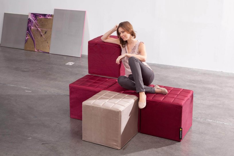 Sitzwürfel Cube Bordeaux-Rot