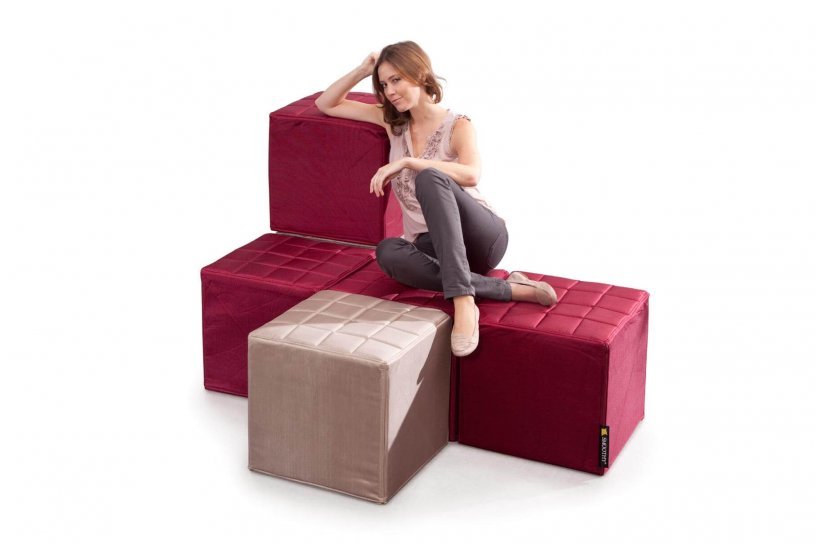 Sitzwürfel Cube Bordeaux-Rot