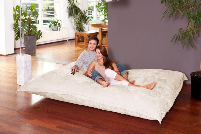 Sitzsack XXXXL Creme-Weiß