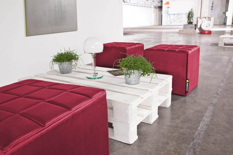 Sitzwürfel Cube Bordeaux-Rot