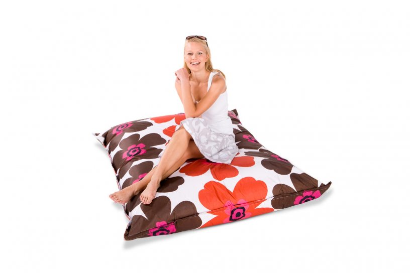 Sitzsack Floralia Braun-Orange