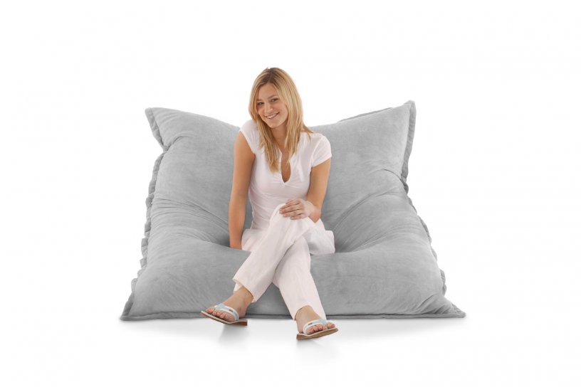 Sitzsack Samt Hellgrau