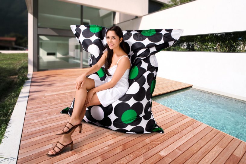 Sitzsack Nightflower Schwarz-Grün