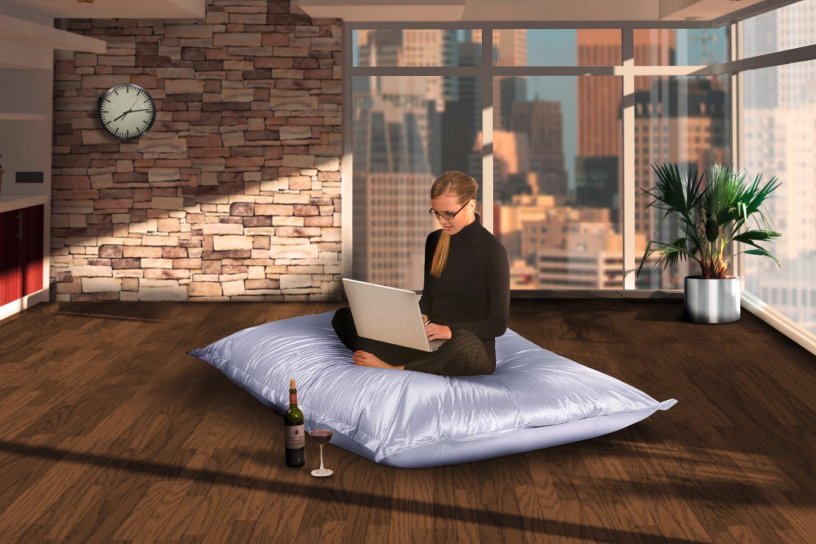 Sitzsack Metallic Platin