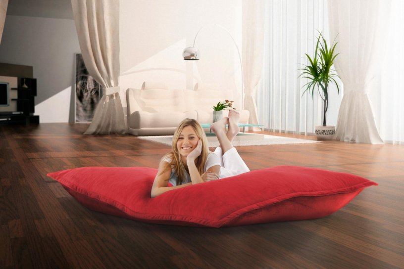 Sitzsack Samt Feuer-Rot