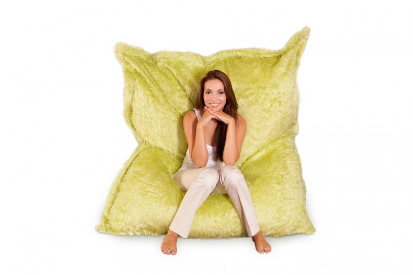 Sitzsack Flokati Limetten-Grün