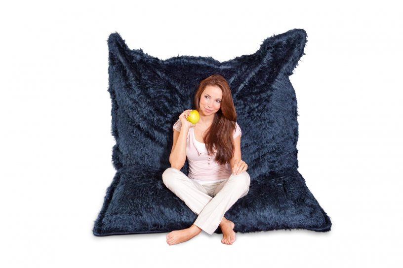 Sitzsack Flokati Schwarzblau
